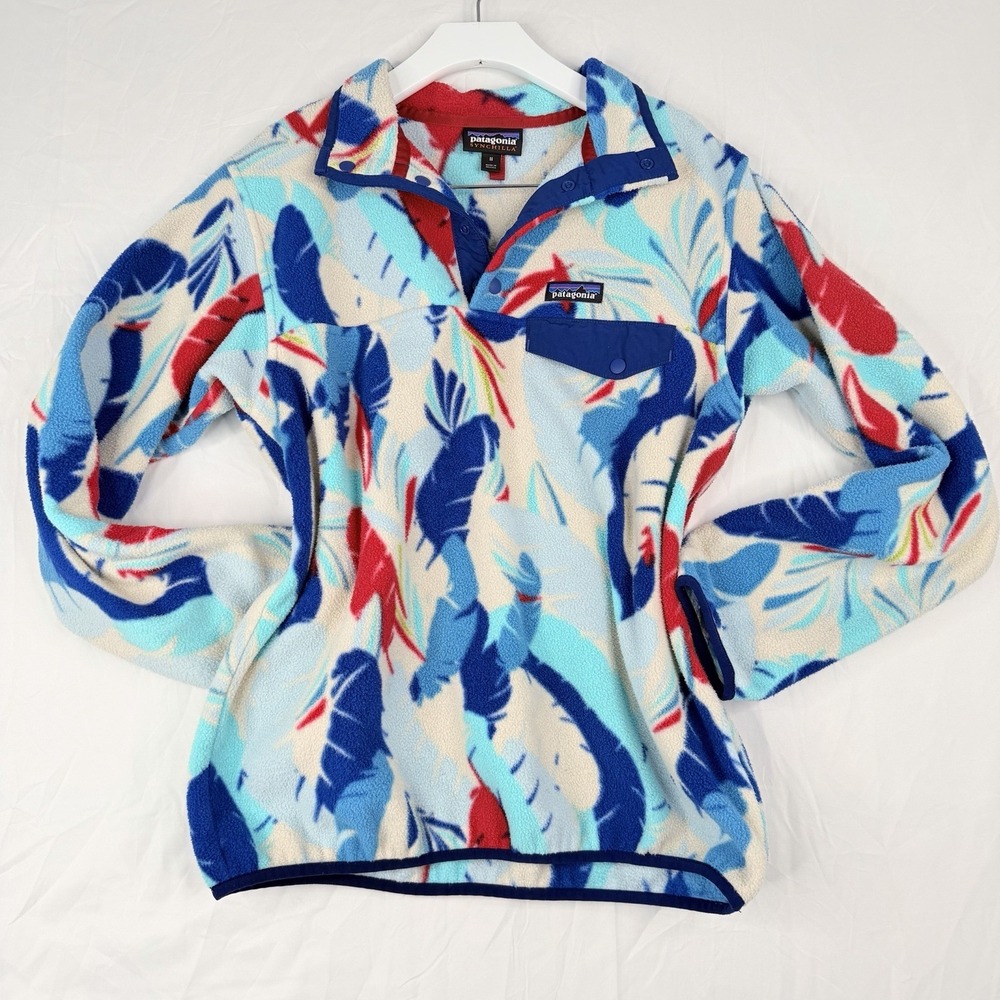 Patagonia Synchilla Snap-T Feather Dance Fleece‎ Pullover Sweater Women's SZ-M